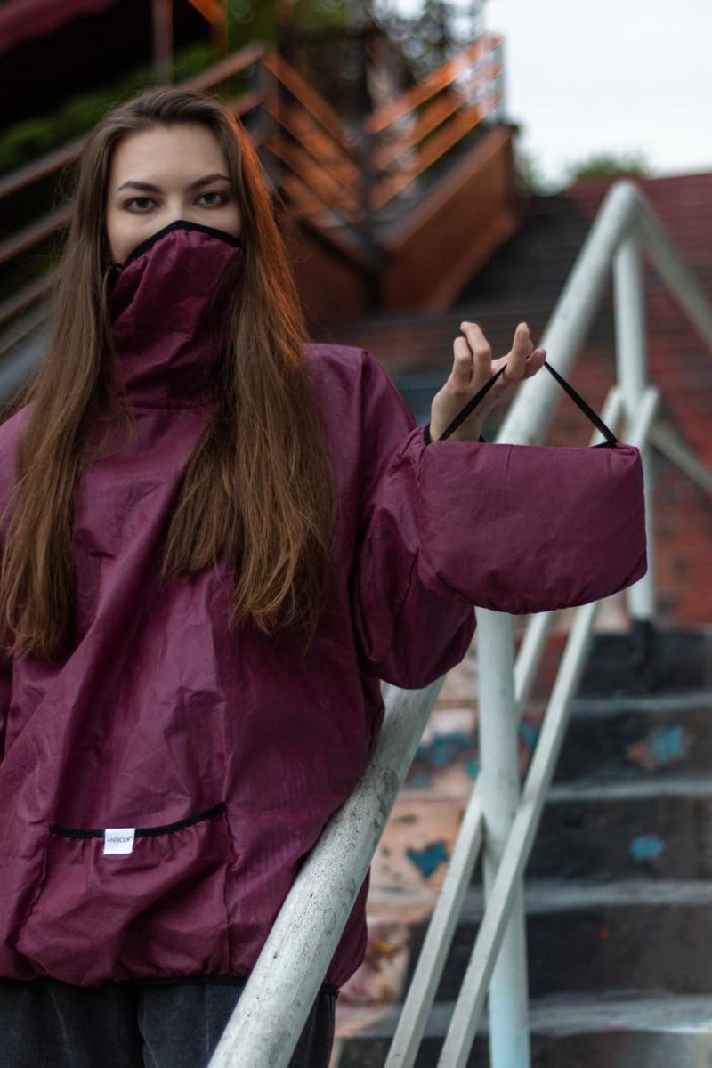 Pláštenka s maskou pre mužov a ženy, pršiplášť, návleky na oblečenie, nepriepustné pršiplášťové pončo, nepremokavý pršiplášť s kapucňou