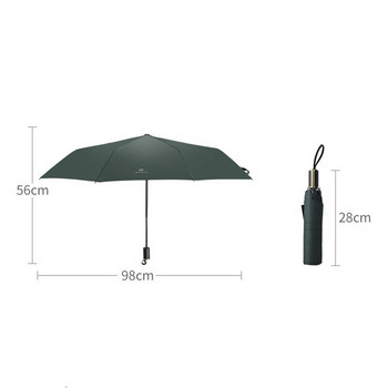 Три сгъваеми здрави ветроустойчиви дъждоустойчиви мъжки дамски чадъри Женски UV защита Слънчев дъждовен чадър Бял дамски чадър