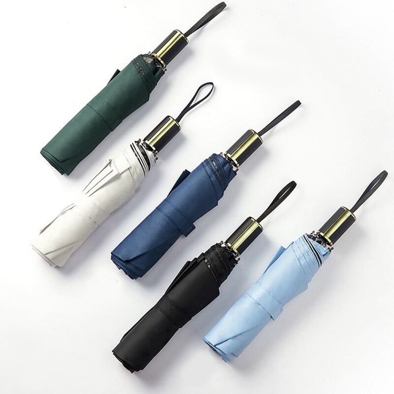 Trojskladací silný vetruodolný dáždnik odolný voči dažďu pre mužov a ženy, dámsky dáždnik s UV ochranou, slnečný, daždivý slnečník, biely dámsky dáždnik