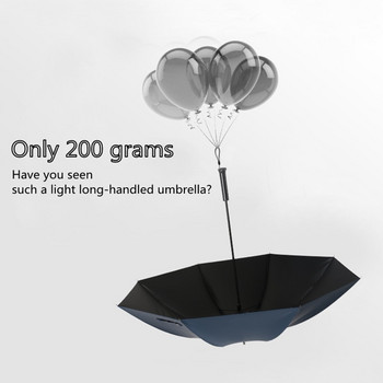 200g въглеродни влакна Устойчив на вятър Ултра лек преносим чадър с дълга дръжка Дамски Ултра здрав Анти-ултравиолетово пътуване