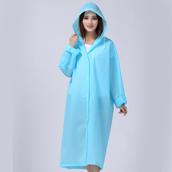 Νέα μόδα ημιδιαφανές ματ αδιάβροχο αδιάβροχο EVA Poncho Rain παλτό Γυναικείο παλτό για εξωτερικούς χώρους Thicken Αδιάβροχα Rainwear
