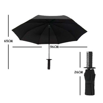 Δημιουργική πτυσσόμενη αυτόματη ομπρέλα Ιαπωνική ομπρέλα σπαθί σαμουράι αντιανεμική αντηλιακή βροχή ευθεία ομπρέλα αυτόματο άνοιγμα