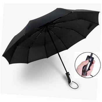 Устойчив на вятър три сгъваеми автоматични чадъра за дъжд Дамски автомобилни луксозни големи ветроустойчиви чадъри Мъжка рамка Ветроустойчив 10K чадър