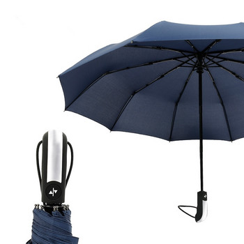 Устойчив на вятър три сгъваеми автоматични чадъра за дъжд Дамски автомобилни луксозни големи ветроустойчиви чадъри Мъжка рамка Ветроустойчив 10K чадър