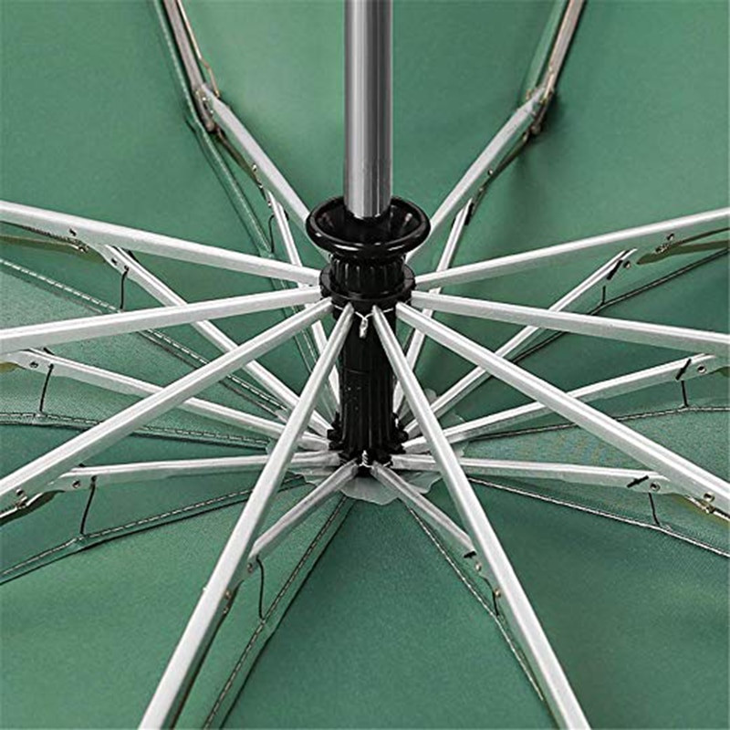 Unisex dáždnik s automatickým spätným chodom, dvojitý dáždnik z uhlíkových vlákien, tenkých kostí, čierny plast