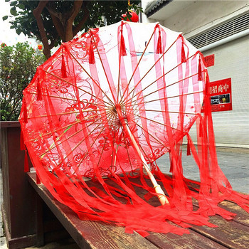 Китайски танцов спектакъл Дантелен чадър Класически Hanfu маслен хартиен чадър Фея Древен чадър Paraguas Inverso El Principito