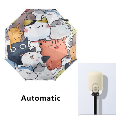 Dámsky slnečník s mačacím efektom, dáždnik s princeznou a anti-UV slnečníkom, vodotesný, prenosný, kreatívny, darčekový, dámsky slnečník