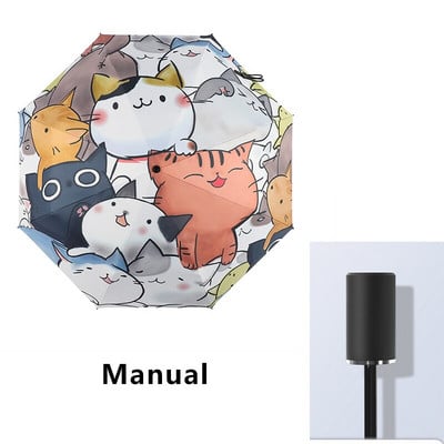 Dámsky slnečník s mačacím efektom, dáždnik s princeznou a anti-UV slnečníkom, vodotesný, prenosný, kreatívny, darčekový, dámsky slnečník