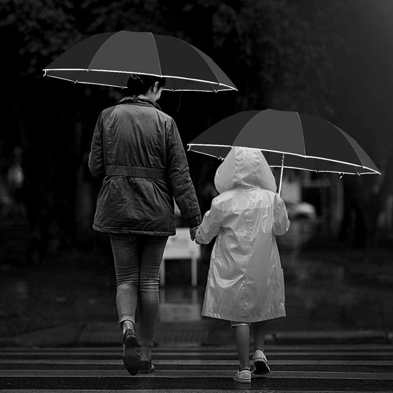 Prenosný vetruodolný skladací dáždnik/prevrátený dáždnik na cesty, 10 rebier, automatické otváranie/zatváranie, reflexné pruhy pre bezpečnosť v noci