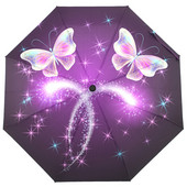 Dáždnik Galaxy Insect Butterfly Umbrella Rain Women Trojitý skladací plne automatický dáždnik na ochranu pred slnkom Vonkajší cestovný nástroj Parapluie