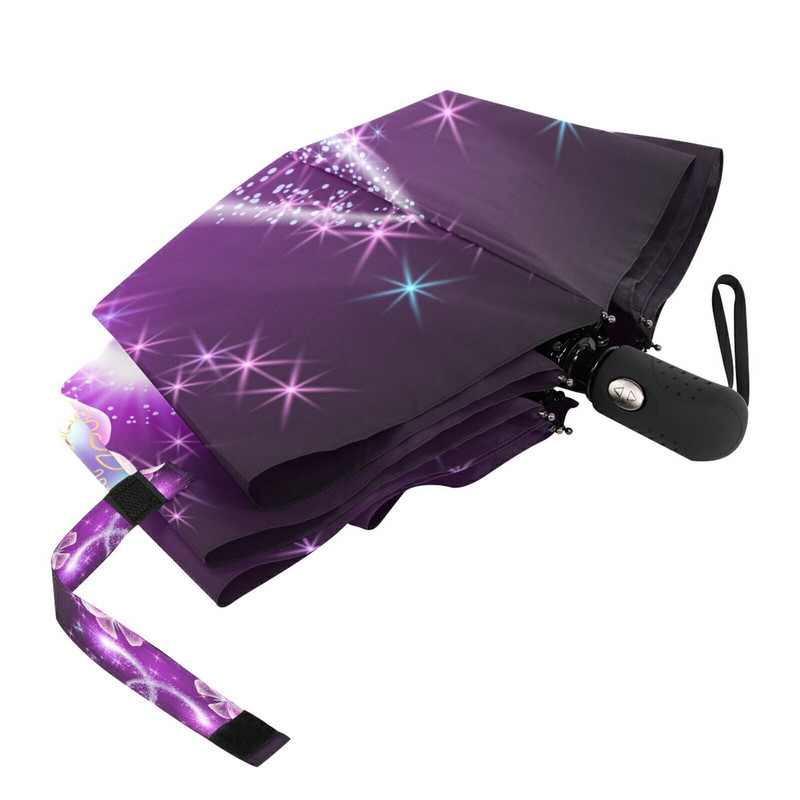 Dáždnik Galaxy Insect Butterfly Umbrella Rain Women Trojitý skladací plne automatický dáždnik na ochranu pred slnkom Vonkajší cestovný nástroj Parapluie