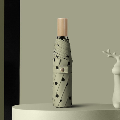 Značka YADA Vysokokvalitné skladacie dáždniky s čiernymi bodkami, prívesky na dáždniky, UV žiarenie, okrúhly dáždnik pre ženy, vetruodolné dáždniky YS200056