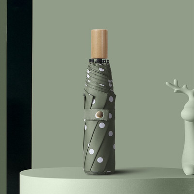 Značka YADA Vysokokvalitné skladacie dáždniky s čiernymi bodkami, prívesky na dáždniky, UV žiarenie, okrúhly dáždnik pre ženy, vetruodolné dáždniky YS200056