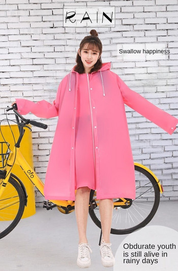 Γυναικείο κοστούμι Tour Rain αδιάβροχο παλτό Γυναικεία Rainwear Clear Thickened Fashion Raincoat Αδιάβροχο EVA Διαφανές