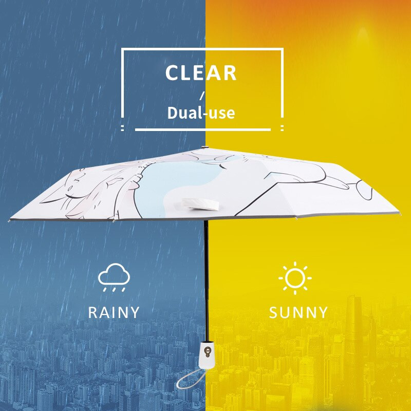 Nový roztomilý dáždnik s mačkami, automatické skladacie dáždniky, dáždnik pre ženy, módny detský dáždnik, značkový anti UV slnečník UPF50+