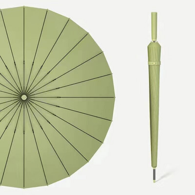 Pánsky vystužený dáždnik, automatický, 24 kostí, dlhá rovná rukoväť, obchodný, vintage darčekový dáždnik