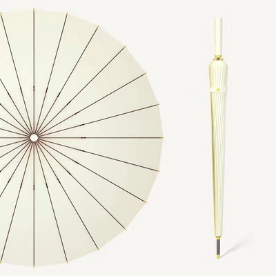 Pánsky vystužený dáždnik, automatický, 24 kostí, dlhá rovná rukoväť, obchodný, vintage darčekový dáždnik