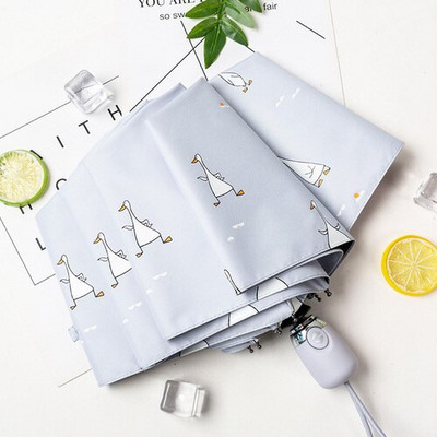 Моден автоматичен дамски чадър Ветроустойчив Водоустойчив Три сгъваеми алуминиеви чадъра Дъжд Женски мъжки чадър Детски чадър