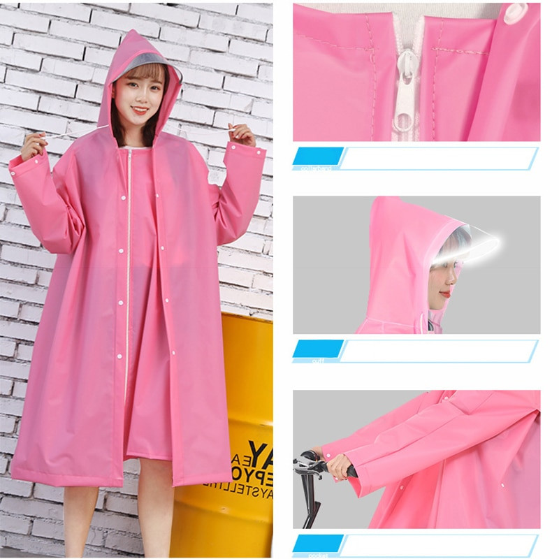 Dospelý EVA dažďový plášť, pončo, outdoor, ženy, muži, cestovanie, pršiplášť, nepremokavý, dlhý štýl, cyklistika, turistika, kempovanie, pršiplášť s kapucňou