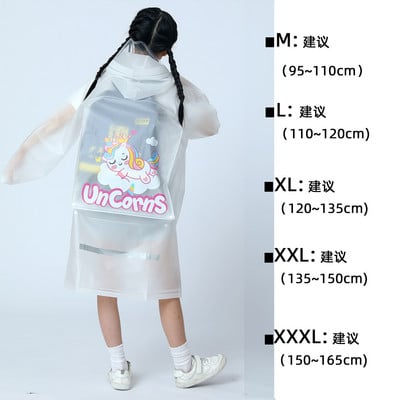 Gyermek esőkabát óvodai tanulók rajzfilm nagy kalap karimájú iskolatáskával egész testében Fiúk és lányok nagy fiúk poncsók