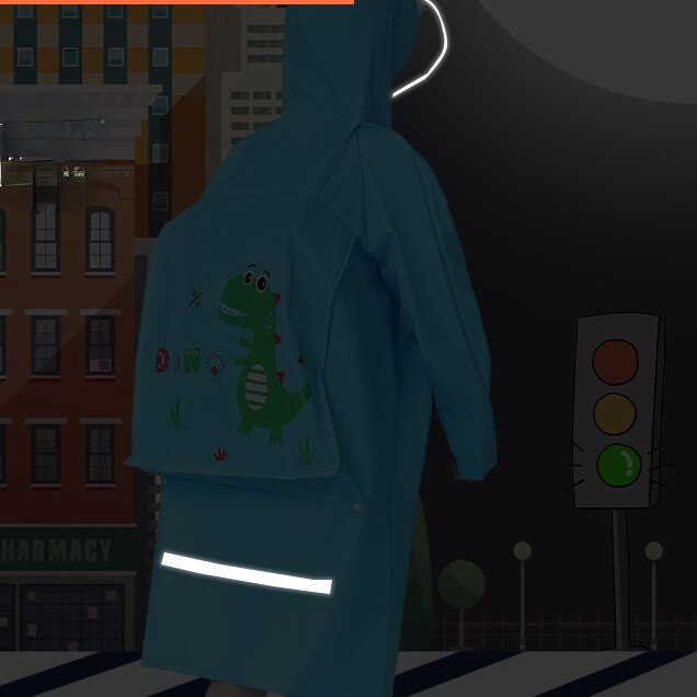 Gyermek esőkabát óvodai tanulók rajzfilm nagy kalap karimájú iskolatáskával egész testében Fiúk és lányok nagy fiúk poncsók