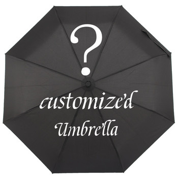 Моден дамски автоматичен чадър с три сгъваеми щампи с цветя, анти-UV слънцезащитен чадър за дъжд Дамски вътре в черно покритие