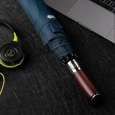 PARACHASE Automatický biznis Veľký dáždnik Muži Ženy 8K Vetruodolný luxusný drevený rukoväť Veľký dáždnik Dažďový prenosný slnečník Darčeky