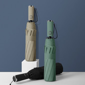 Dámsky slnečník proti dažďu 105 cm, 10 rebier, vetruodolný, jednofarebný, automatický, 3-skladací, na cesty, vonku