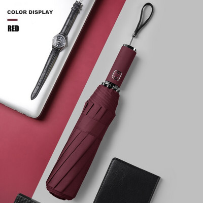 Dámsky slnečník proti dažďu 105 cm, 10 rebier, vetruodolný, jednofarebný, automatický, 3-skladací, na cesty, vonku