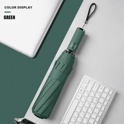 Dámsky slnečník proti dažďu 105 cm, 10 rebier, vetruodolný, jednofarebný, automatický, 3-skladací, na cesty, vonku