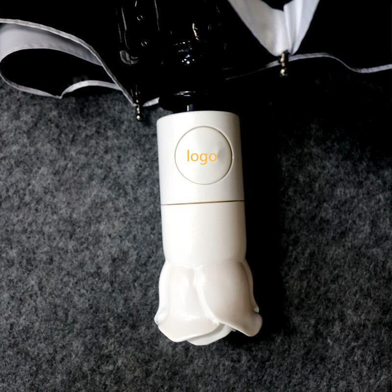 Značkový trojnásobný dáždnik s logom, čierny lepidlom potiahnutý dáždnik, anti-ultrafialový dáždnik, slnečný a daždivý dáždnik