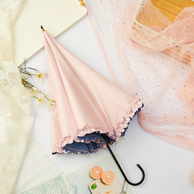 Dámsky slnečník Uv Kawaii Rain and Sun, manuálny, skladací, pre kočík, svadobnú záhradu, japonský, obrátený, roztomilý, Sombrilla, pršiplášť