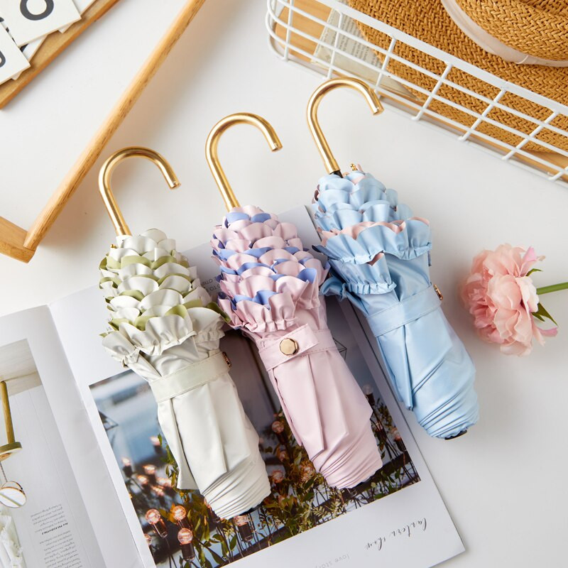 Dámsky slnečník Uv Kawaii Rain and Sun, manuálny, skladací, pre kočík, svadobnú záhradu, japonský, obrátený, roztomilý, Sombrilla, pršiplášť