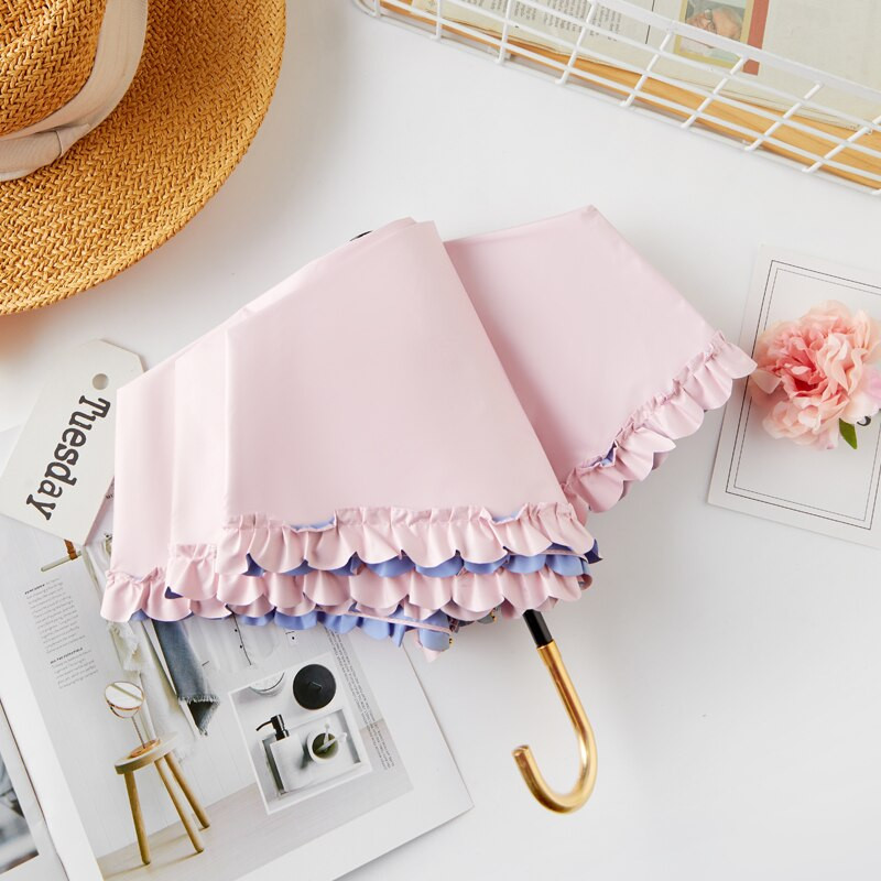 Dámsky slnečník Uv Kawaii Rain and Sun, manuálny, skladací, pre kočík, svadobnú záhradu, japonský, obrátený, roztomilý, Sombrilla, pršiplášť