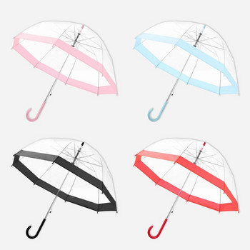 Διαφανής μακρυλαβή ομπρέλα βροχής Εξαιρετικά ελαφριά γυναικεία γυναικεία ομπρέλα 54DC