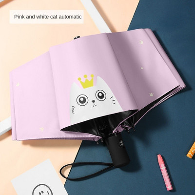 Umbrelă de ploaie complet automată Umbrelă de soare pentru femei și bărbați Protecție solară Protecție UV Umbrelă de soare pliabilă cu utilizare dublă