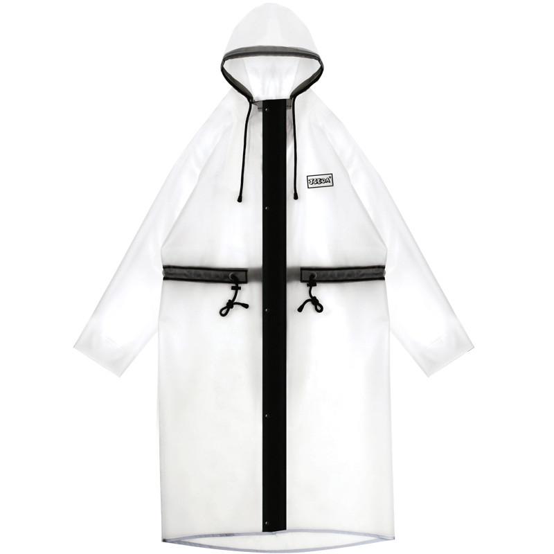 Nový štýl vysoko kvalitnej módnej nepremokavej dámskej pánskej dlhej priehľadnej pláštenky s kapucňou pre outdoorové aktivity