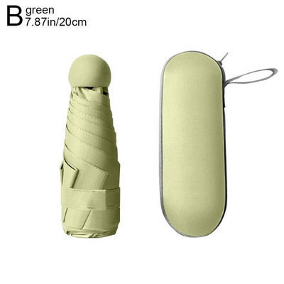 Mini umbrelă de soare ploaie umbrelă ușoară pentru femei umbrelă de soare pliabilă cu 6 oase mic ușor portabil și durabil cu sac de depozitare