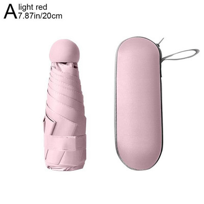 Mini umbrelă de soare ploaie umbrelă ușoară pentru femei umbrelă de soare pliabilă cu 6 oase mic ușor portabil și durabil cu sac de depozitare