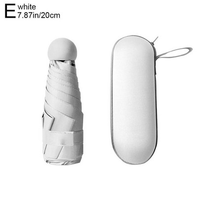 Mini umbrelă de soare ploaie umbrelă ușoară pentru femei umbrelă de soare pliabilă cu 6 oase mic ușor portabil și durabil cu sac de depozitare