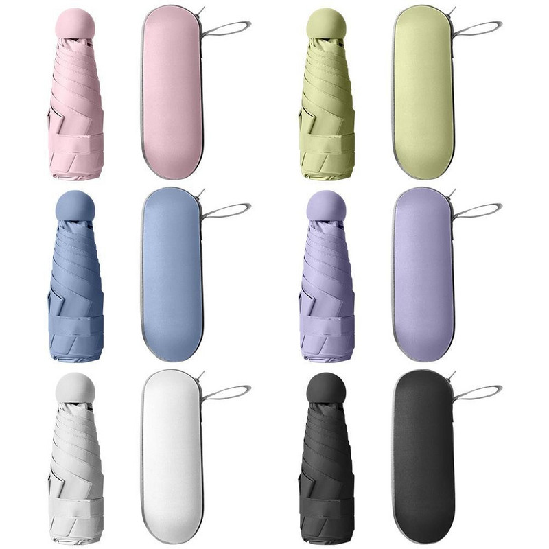 Mini esernyő Sun Rain női könnyű esernyő összecsukható 6 csontos napernyő kicsi, könnyen hordozható, tartós tárolótáskával