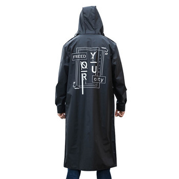 Black Fashion Long Men Raincoat Unisex Adult Αδιάβροχο Poncho Tour Πλαστικό παλτό βροχής με κορδόνι εκτύπωσης Letter