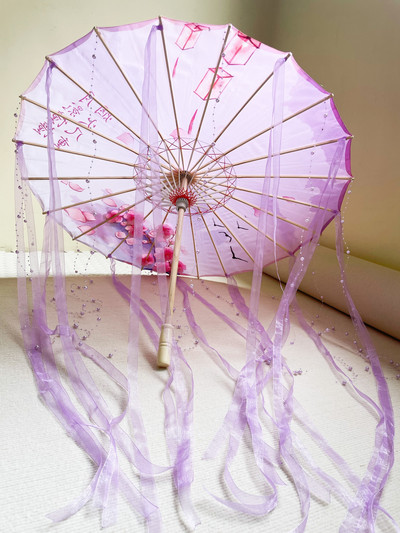 Čínsky hodvábny dáždnik, anime, ženy, fotografia, cosplay, rekvizita, starožitné strapce, dáždnik, priehľadný, japonský slnečník, papierový dáždnik