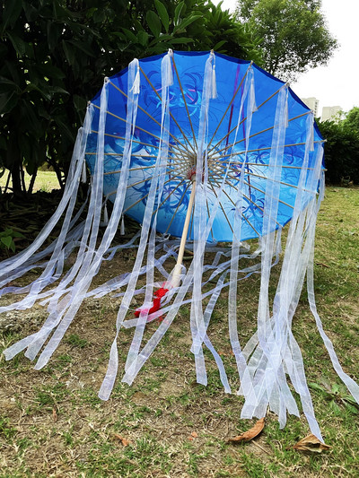 Čínsky hodvábny dáždnik, anime, ženy, fotografia, cosplay, rekvizita, starožitné strapce, dáždnik, priehľadný, japonský slnečník, papierový dáždnik