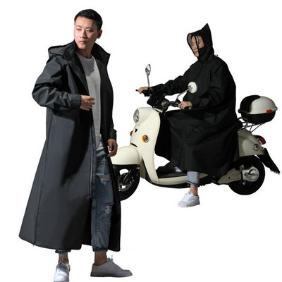 2019 Vruća rasprodaja EVA kišni ogrtač za žene/muškarce Pončo s kapuljačom na patentni zatvarač Motociklistička kišna odjeća Dugi stilski pončo za planinarenje Ekološka kišna jakna