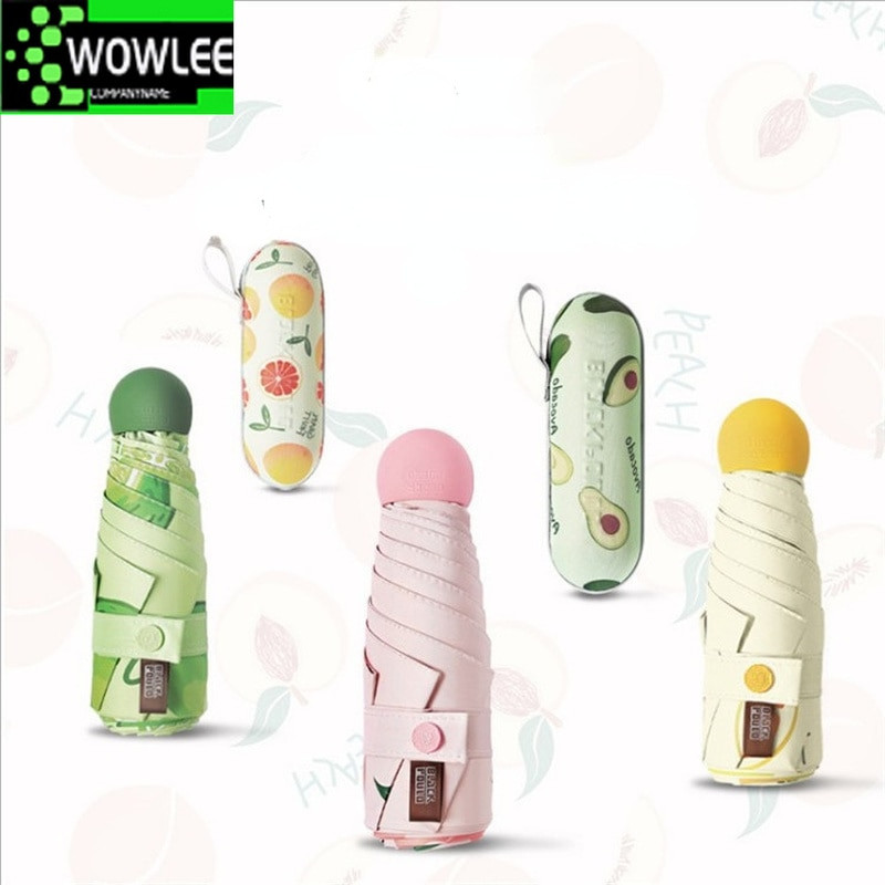 Módny skladací dáždnik Rain Fruit Mini vreckový slnečník Ochrana proti vode Prenosný cestovný dáždnik Dámsky dáždnik