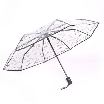 YADA Fold Rain Transparent Umbrella Сгъваем Rainy Mathematical Formula Автоматични чадъри за момичета Boy Clear Parapluie YD210030