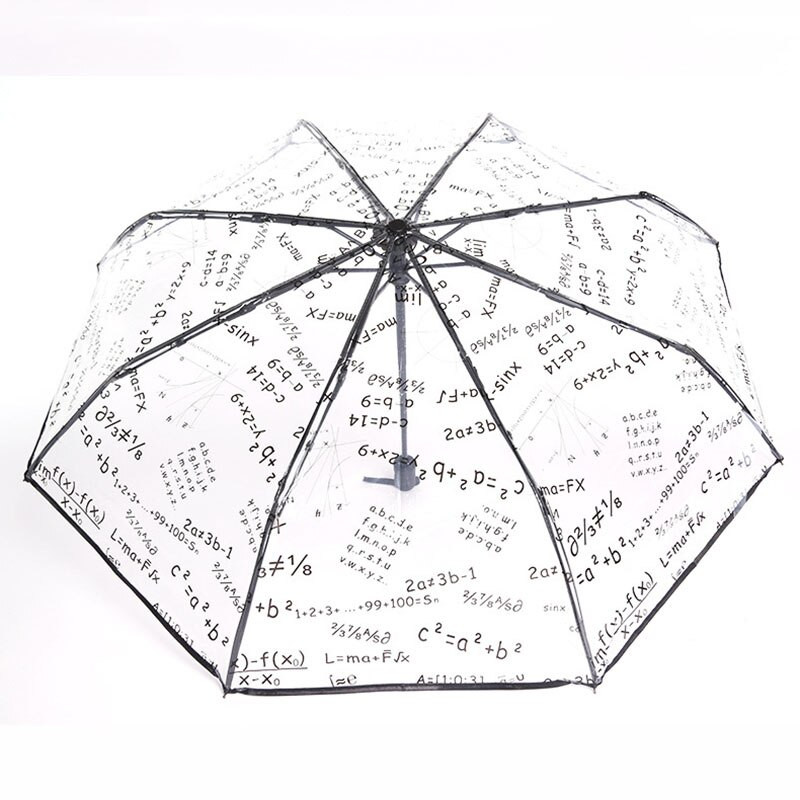 YADA Fold Rain Transparent Kišobran Sklopivi Rainy Mathematical Formula Automatski kišobrani za djevojčice i dječake prozirni parapluie YD210030