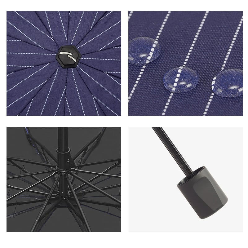 Pánsky veľký skladací dáždnik, veľká veľkosť 120 cm, značkový skladací, do dažďa, UV a vetruodolný, kvalitný pánsky slnečník