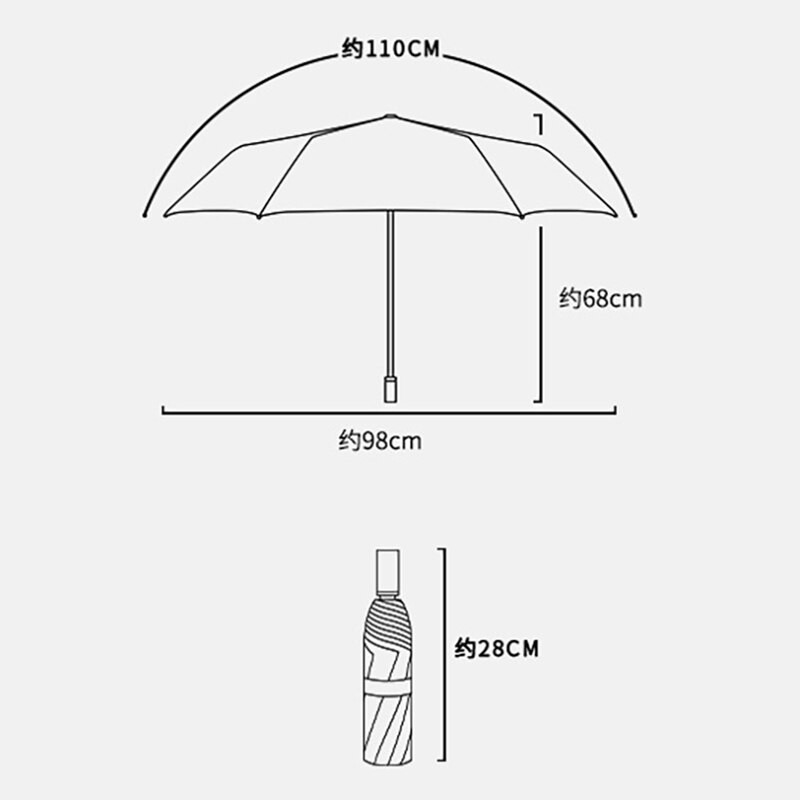 YADA 2021 INS Business Čistý čierny náter Dáždnik Skladací daždivý reverzný dáždnik pre ženy mužov UV dáždnik s písmenom YD200145